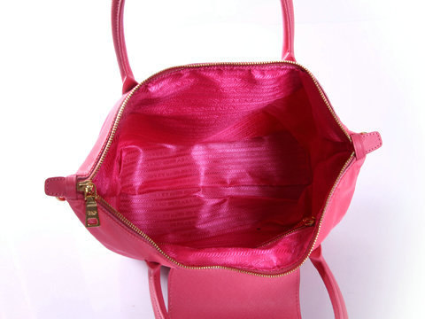 2014 Prada tessuto nylon shopper tote bag BN2107 rosered - Click Image to Close